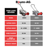 NNEMB 400MX 16' Manual Reel Push Lawn Mower, w/ Catcher, 5 Height Settings