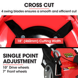 NNEMB 18' 150cc Lawn Mower, 8 Heights, Steel Deck, Cup Holders, 4-Stroke Petrol Lawnmower - 730EX