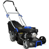 NNEMB 18' 150cc Lawn Mower, 8 Height, Steel Deck, 4-Stroke Petrol Lawnmower - V475