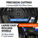 NNEMB 18' 150cc Self Propelled Lawn Mower, 7 Height, Steel Deck, 4-Stroke Petrol Lawnmower - VS550