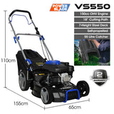 NNEMB 18' 150cc Self Propelled Lawn Mower, 7 Height, Steel Deck, 4-Stroke Petrol Lawnmower - VS550