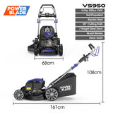 NNEMB 20' 200cc Self-Propelled Lawn Mower, Electric Start, 7 Height, Steel Deck, Deck Wash Port, OHV 4-Stroke Petrol - VS950