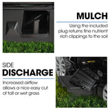 NNEMB 20' 200cc Self-Propelled Lawn Mower, Electric Start, 7 Height, Steel Deck, Deck Wash Port, OHV 4-Stroke Petrol - VS950