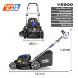 NNEMB 20' 200cc Self-Propelled Lawn Mower, 7 Height, Steel Deck, Deck Wash Port, OHV 4-Stroke Petrol - VS900