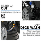 NNEMB 20' 200cc Self-Propelled Lawn Mower, 7 Height, Steel Deck, Deck Wash Port, OHV 4-Stroke Petrol - VS900