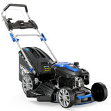 NNEMB 22' 224cc Self-Propelled Lawn Mower, Electric Start, 7 Height, Steel Deck, Deck Wash Port, OHV 4-Stroke Petrol - VS1000