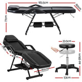 NNEDSZ Massage Table Adjustable Salon Bed Chair 3-Fold Black