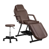 NNEDSZ Massage Table Adjustable Salon Bed Chair 3-Fold Brown