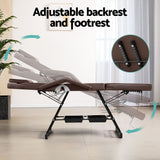NNEDSZ Massage Table Adjustable Salon Bed Chair 3-Fold Brown