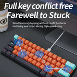 NNEOBA USB Mini Mechanical Gaming Keyboard 61 Key Red Switch
