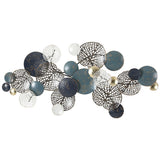 NNEDSZ Metal Wall Art Hanging Sculpture 132cm Home Decor Leaf Circles Blue