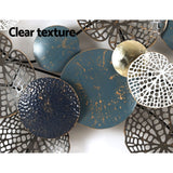 NNEDSZ Metal Wall Art Hanging Sculpture 132cm Home Decor Leaf Circles Blue