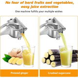 NNEOBA Heavy Duty Manual Citrus Juicer Premium Metal Alloy Fruit Squeezer Silver