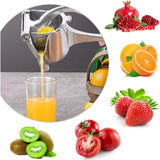 NNEOBA Heavy Duty Manual Citrus Juicer Premium Metal Alloy Fruit Squeezer Silver