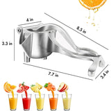 NNEOBA Heavy Duty Manual Citrus Juicer Premium Metal Alloy Fruit Squeezer Silver
