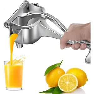 NNEOBA Heavy Duty Manual Citrus Juicer Premium Metal Alloy Fruit Squeezer Silver