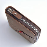 NNEOBA Men's PU Leather Zipper Wallet with Card Holder