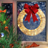NNEOBA Metal Christmas Wreath with Clear LED Lights