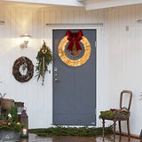 NNEOBA Metal Christmas Wreath with Clear LED Lights