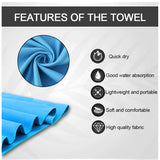 NNEOBA Microfiber Towels Fast Drying Lightweight (Blue)