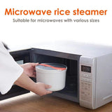 NNEOBA Portable Microwave Rice Cooker & Bento Lunch Box Orange