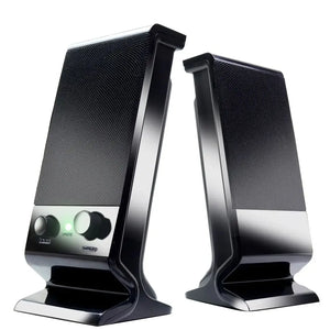 NNEOBA Compact USB Laptop Speakers with Volume Control (Black)