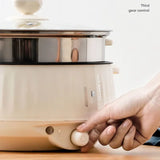 NNEOBA Electric Cooker Double Layer 24cm Non Stick Hot Pot & Rice Cooker White