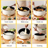 NNEOBA Electric Cooker Double Layer 24cm Non Stick Hot Pot & Rice Cooker White