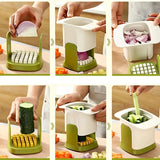 NNEOBA Multifunctional Vegetable Chopper – Onion Dicer & French Fries Slicer Kitchen Tool (White)