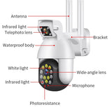 Waterproof Panoramic Ptz Wifi Camera With Dual Lens 1080P Resolution Two-Way Voice Intercom Smart Alarm And Video Playback. Supports Day / Night Full Colour And 128Gb Tf Card.-1915196619142336518