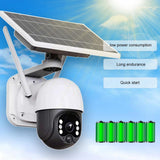 Full Hd Solar Wifi Camera With Pir Alarm & Night Vision - 2-Way Audio Tf Card Slot Battery Not Included-1915197885264302085
