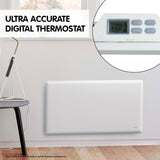 NNEDPE 2400W NTL4T24 Electric Panel Heater w/ Timer Thermostat & Castors
