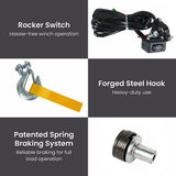 NNEDPE T Series 12V Electric Winch 1133KG 2500LBS
