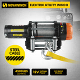 NNEDPE 12V Electric Winch 2041KG 4500LBS