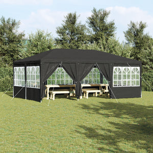 NNEVL Party Tent with 10 Sidewalls Anthracite 6x4 m PE