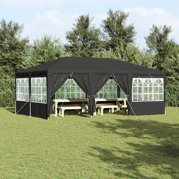 NNEVL Party Tent with 10 Sidewalls Anthracite 6x4 m PE