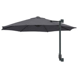 NNEVL Wall-mounted Garden Parasol with LEDs Anthracite 248 cm