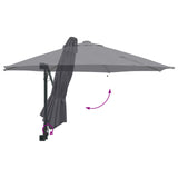 NNEVL Wall-mounted Garden Parasol with LEDs Anthracite 248 cm