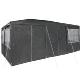 NNEVL Party Tent with 10 Sidewalls Anthracite 6x4 m PE