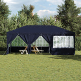 NNEVL Party Tent with 10 Sidewalls Blue 6x4 m PE