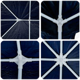 NNEVL Party Tent with 10 Sidewalls Blue 6x4 m PE