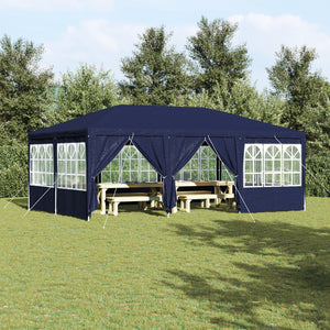 NNEVL Party Tent with 10 Sidewalls Blue 6x4 m PE