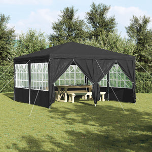 NNEVL Party Tent with 8 Sidewalls Anthracite 4x4 m PE