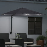 NNEVL Wall-mounted Garden Parasol with LEDs Anthracite 248 cm