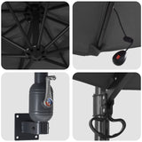 NNEVL Wall-mounted Garden Parasol with LEDs Anthracite 248 cm
