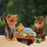 NNEOBA Nativity Royal Cats Christmas Decoration
