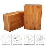 NNETM Natural Bamboo Yoga Block Non-Slip Fitness (Brown)