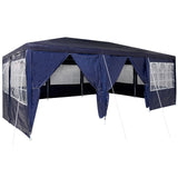 NNEVL Party Tent with 10 Sidewalls Blue 6x4 m PE