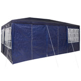 NNEVL Party Tent with 10 Sidewalls Blue 6x4 m PE