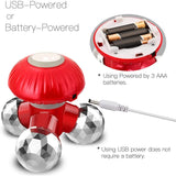 NNEOBA 4-in-1 Handheld Vibrating Massager Portable Mini Massager Red